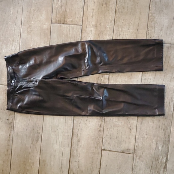 Giorgio Armani black lambskin leather pants
